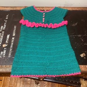 Vintage girls knited tank dress
